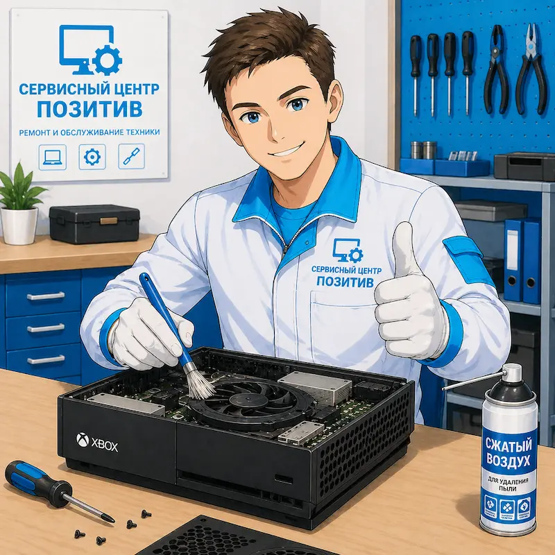 Чистка игровой приставки от пыли в Курске | Замена термопасты