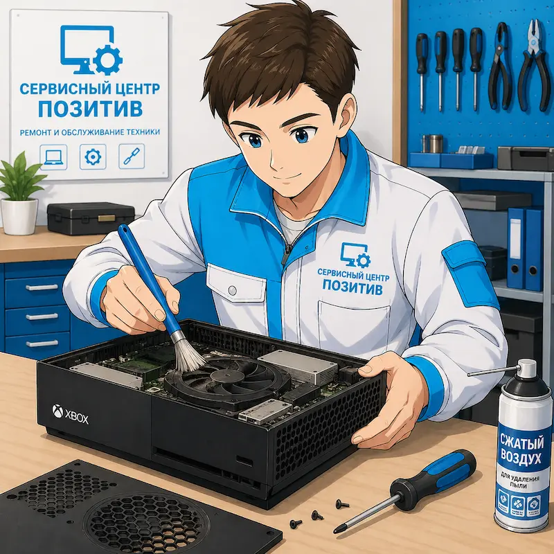 Чистка игровой приставки от пыли и замена термопасты в Курске