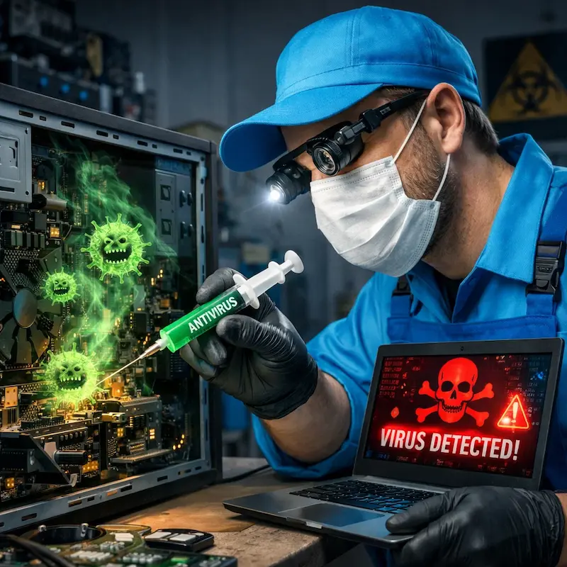 Лечение компьютера от вирусов в Курске на дому